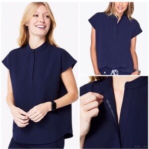 Figs Rafaela Oversized Scrub Top in navy blue M